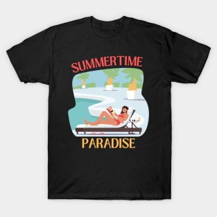 Hello summer Beach summertime Adventure travel lover palm tree sun T-Shirt